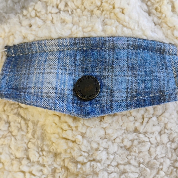 Pendleton Jacket Womens Large Ivory Sherpa Plaid Full Zip Outdoors Wool Gorp - Picture 5 of 12